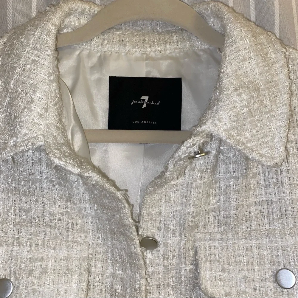 7 for all Mankind White Tweed Jacket - Picture 4 of 5